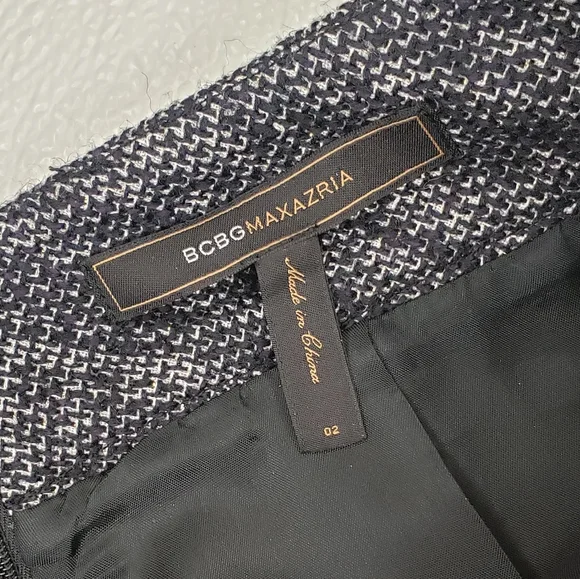 BCBGMAXAZRIA Black A Line Wool Blend Skirt - Picture 3 of 4